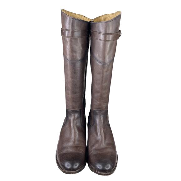 Frye Women's Molly Button Smoke Brown Leather Riding Boot Size US 8.5 - Picture 8 of 14